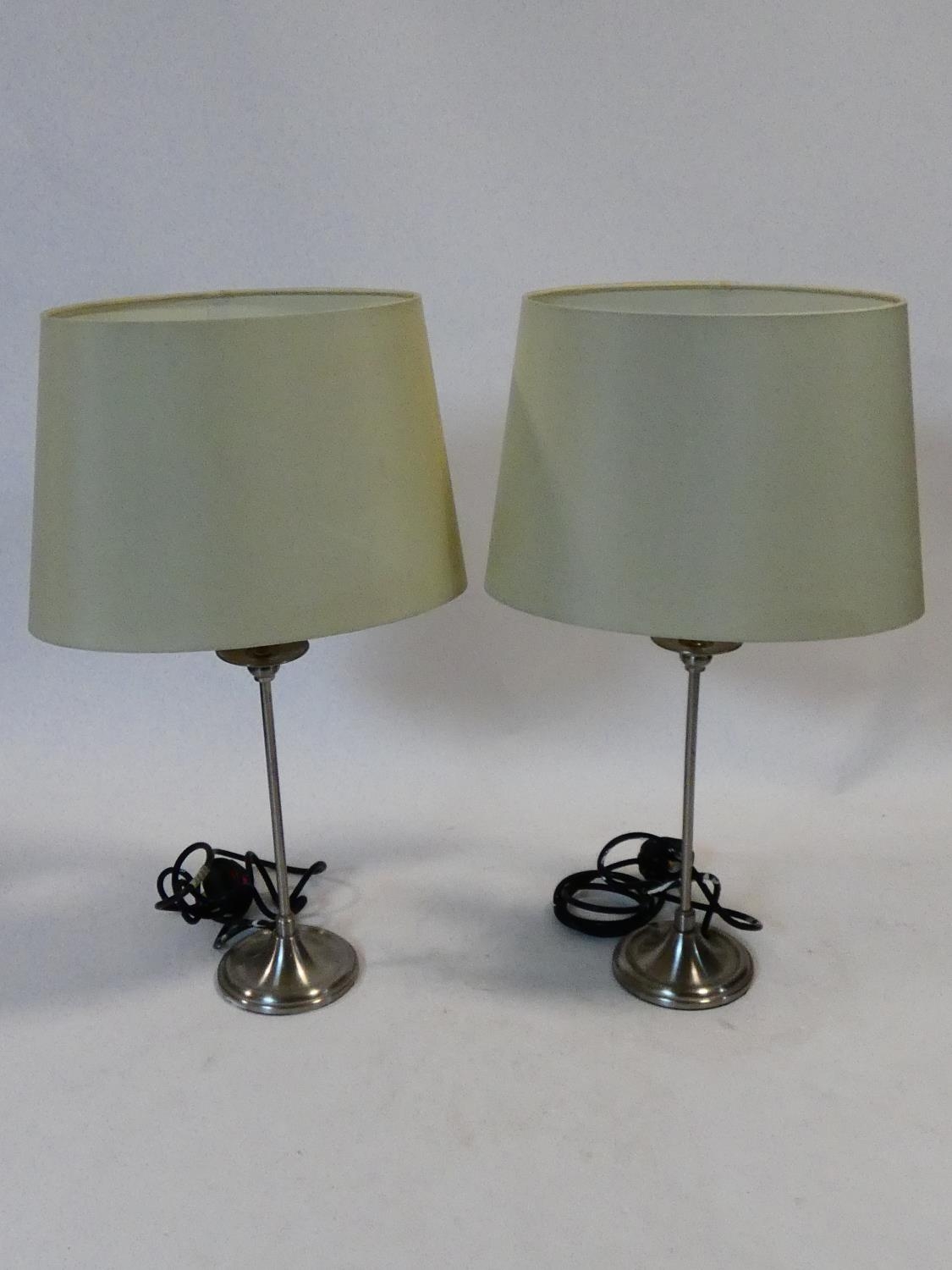 A pair of contemporary table lamps and their shades and a similar pair. H.59cm - Image 2 of 12