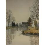 Barbara Munn, a framed and glazed limited edition etching, Watermill, signed and numbered 46/200.