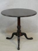 A Georgian style mahogany circular occasional table on tripod cabriole pedestal base. H.70 D.74cm