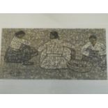 A framed and glazed signed print by Korean Painter Park Soo-Keun (1914?1965), titled 'Three Women'