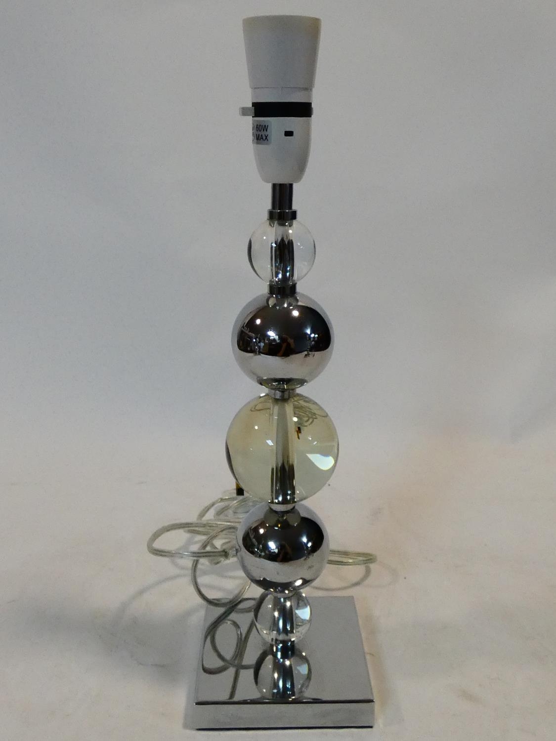 A set of three chrome and bubble glass table lamp bases. H.50cm - Image 6 of 9