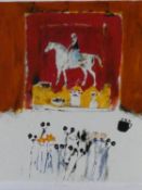 AR LEO MCDOWELL (1936-2011) A framed and glazed "Horse and rider" print, signed, numbered 9/100, and