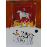 AR LEO MCDOWELL (1936-2011) A framed and glazed "Horse and rider" print, signed, numbered 9/100, and