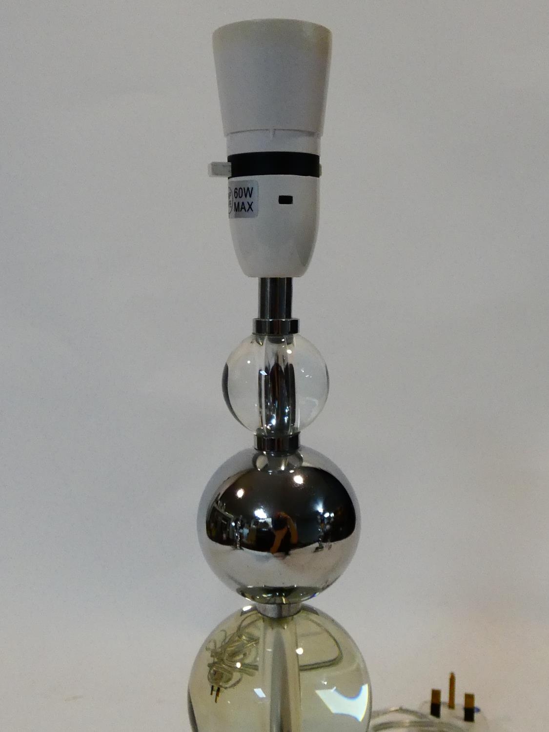 A set of three chrome and bubble glass table lamp bases. H.50cm - Image 8 of 9
