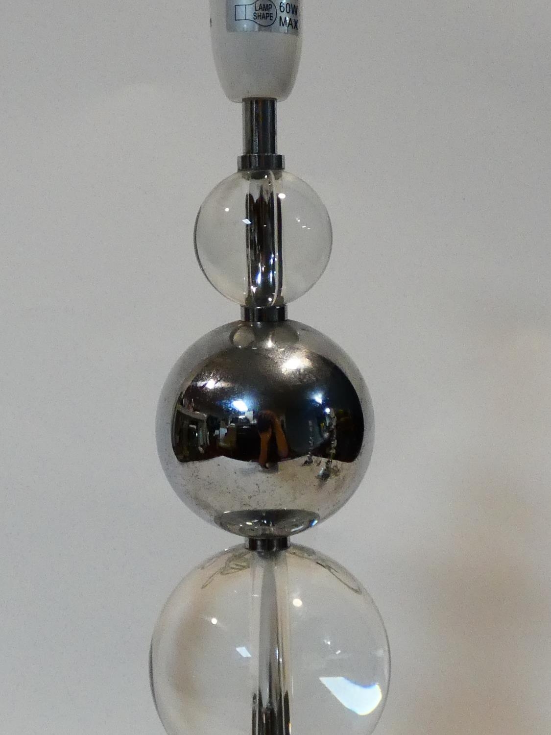 A set of three chrome and bubble glass table lamp bases. H.50cm - Image 4 of 9