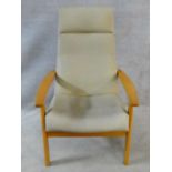 A vintage Parker Knoll, model PK 1067-70 from 1968, beech framed lounge chair. H.102cm