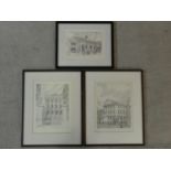 Three framed and glazed limited edition architectural prints, signed and numbered G. C. Neale. H.
