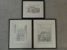 Three framed and glazed limited edition architectural prints, signed and numbered G. C. Neale. H.