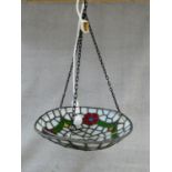 A Tiffany style leaded glass pendant light shade. H.60 D.42cm