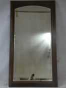 A mid century antique style oak full height dressing mirror. (a mirrored door from a wardrobe). H.