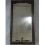 A mid century antique style oak full height dressing mirror. (a mirrored door from a wardrobe). H.