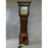 A Georgian oak 30 hour longcase clock with painted dial. H.200 W.45 D.23cm