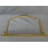 A Victorian style gilt framed overmantel mirror with scrolling foliate cresting. H.91 W.128cm