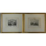 Two framed and glazed 19th centruy fine steel engravings by Tombelson, from his book 'Views of the