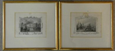 Two framed and glazed 19th centruy fine steel engravings by Tombelson, from his book 'Views of the