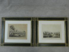 Two gilt framed and glazed antique hand coloured engravings, one by Samuel Howitt (1765-1822) and