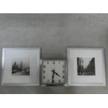 A pair of framed and glazed photographic prints of London in the 1940's and an Art Deco style