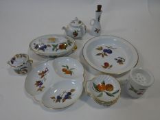 Collection of Royal Worcester "Evesham" pattern tablewares, with gilded edges. To include tureens,