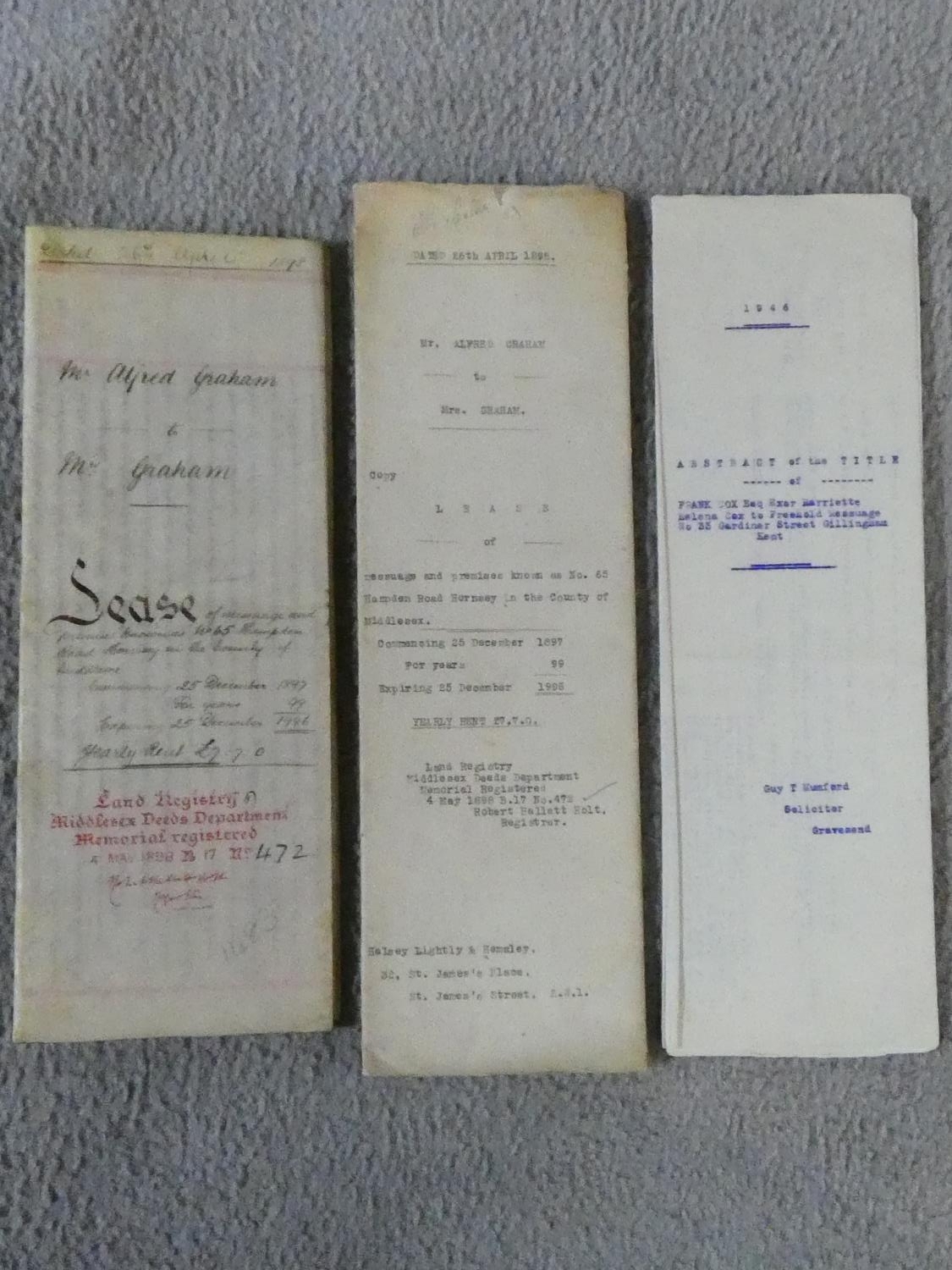 A collection of hand written 19th century and later land deeds and indenture documents. Some with - Image 25 of 32