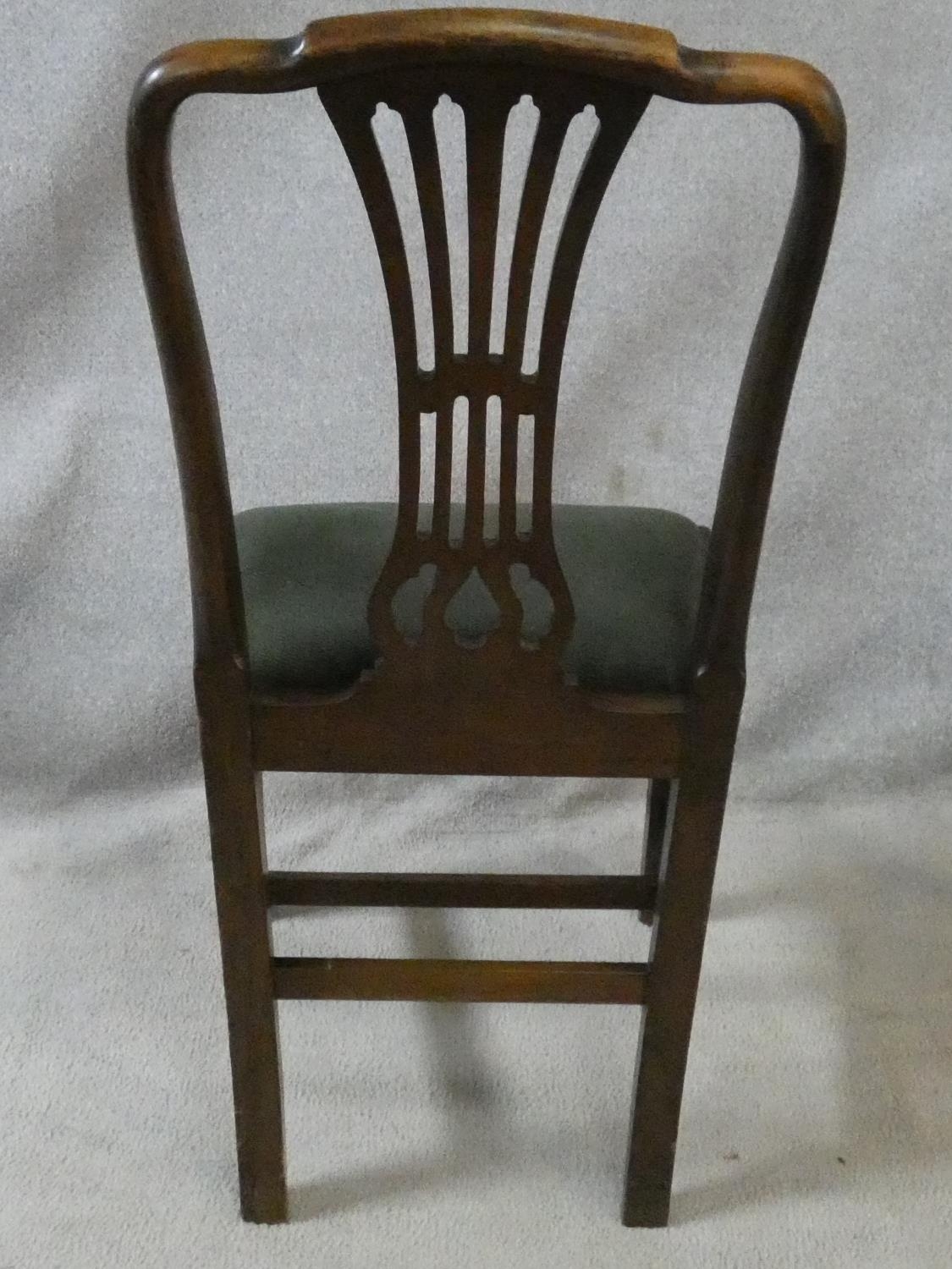 A set of eight late 19th century Georgian style mahogany dining chairs with pierced vase splats - Image 7 of 12