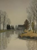 Barbara Munn, a framed and glazed limited edition etching, Watermill, signed and numbered 46/200.