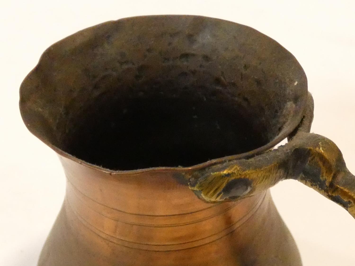 A miscellaneous collection of five 19th century and later pewter and copper tankards. H.13cm - Image 14 of 15