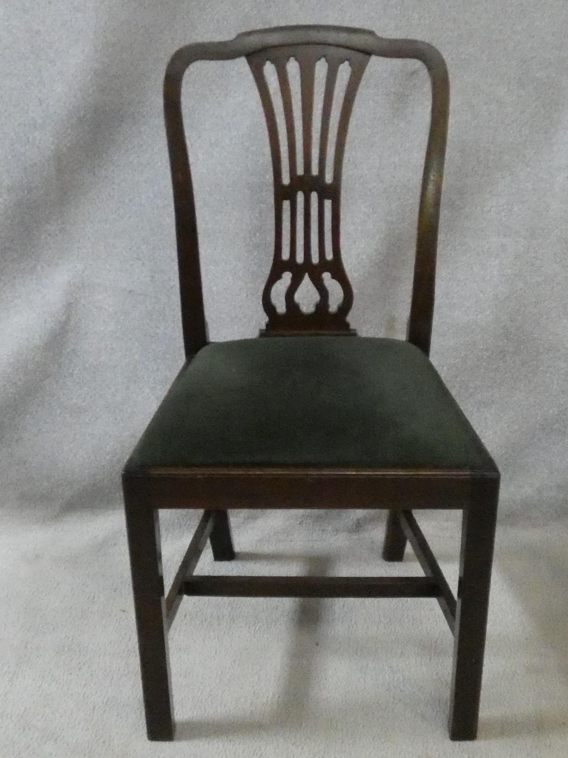 A set of eight late 19th century Georgian style mahogany dining chairs with pierced vase splats - Image 2 of 12