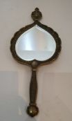 A 19th century French bronze mirror, made for Iranian market, with beveled plate and calligraphic