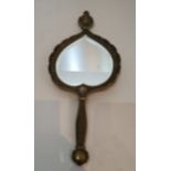 A 19th century French bronze mirror, made for Iranian market, with beveled plate and calligraphic