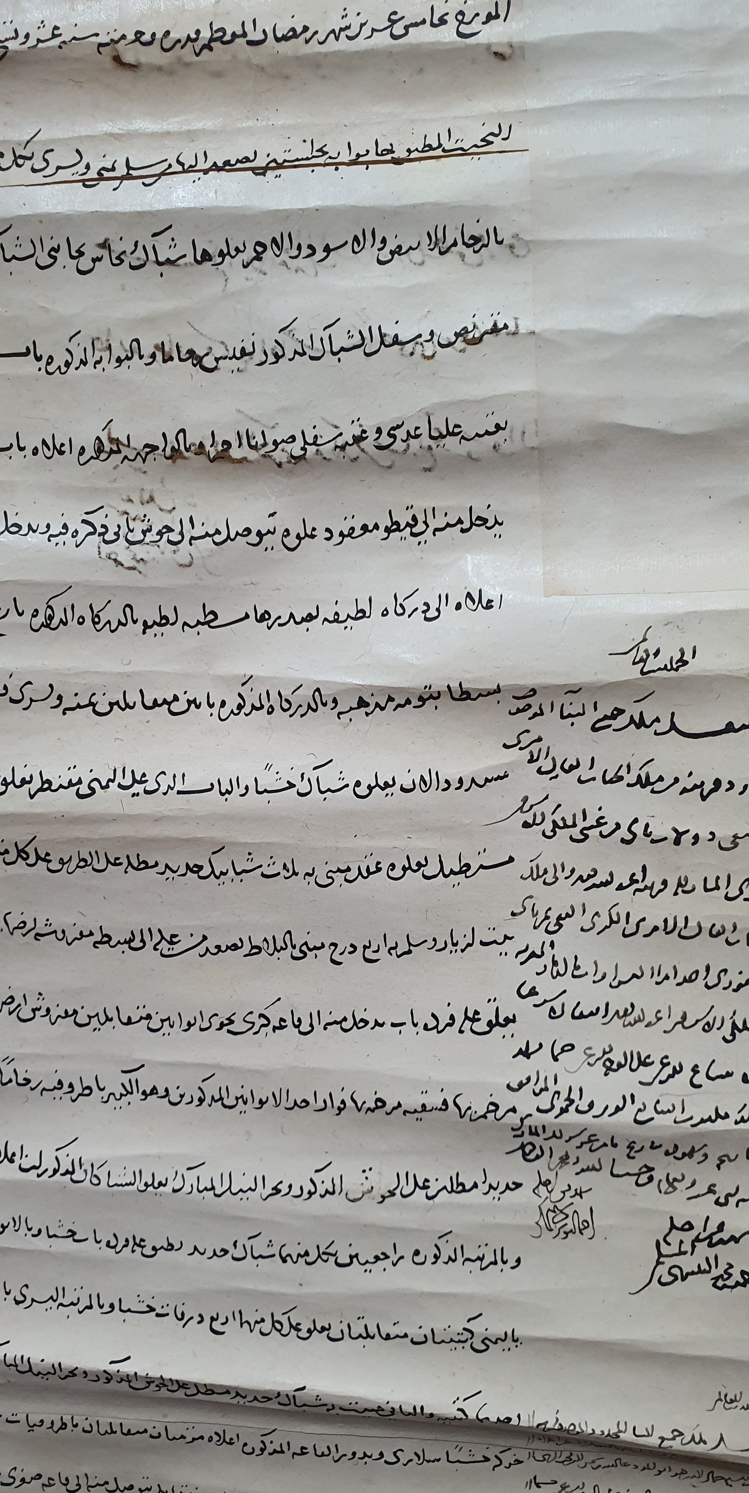 A 19th century hand written Ottoman Firman scroll. H.230x32cm - Image 3 of 6