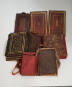 A collection of 19th century leather gilded and tooled Islamic book covers, some with protective