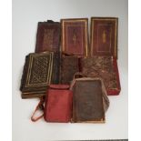 A collection of 19th century leather gilded and tooled Islamic book covers, some with protective