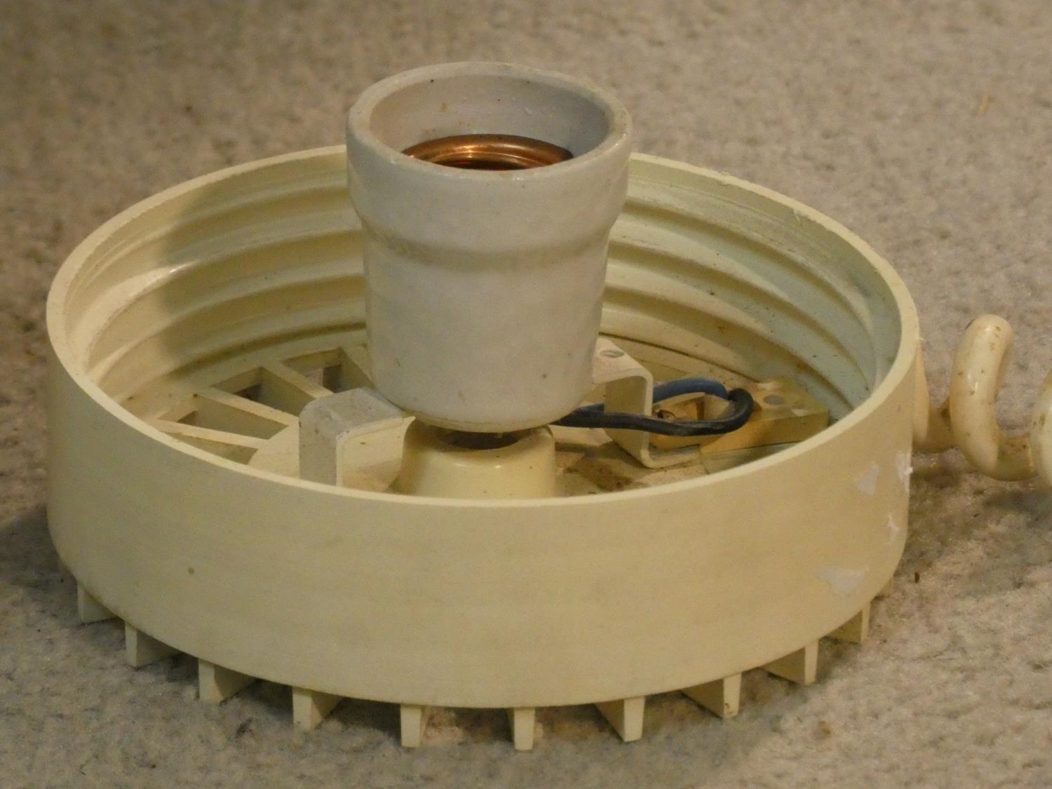 Appareil Lita, France, a vintage white frosted glass globe desk light with spiral chord. Makers - Image 3 of 4