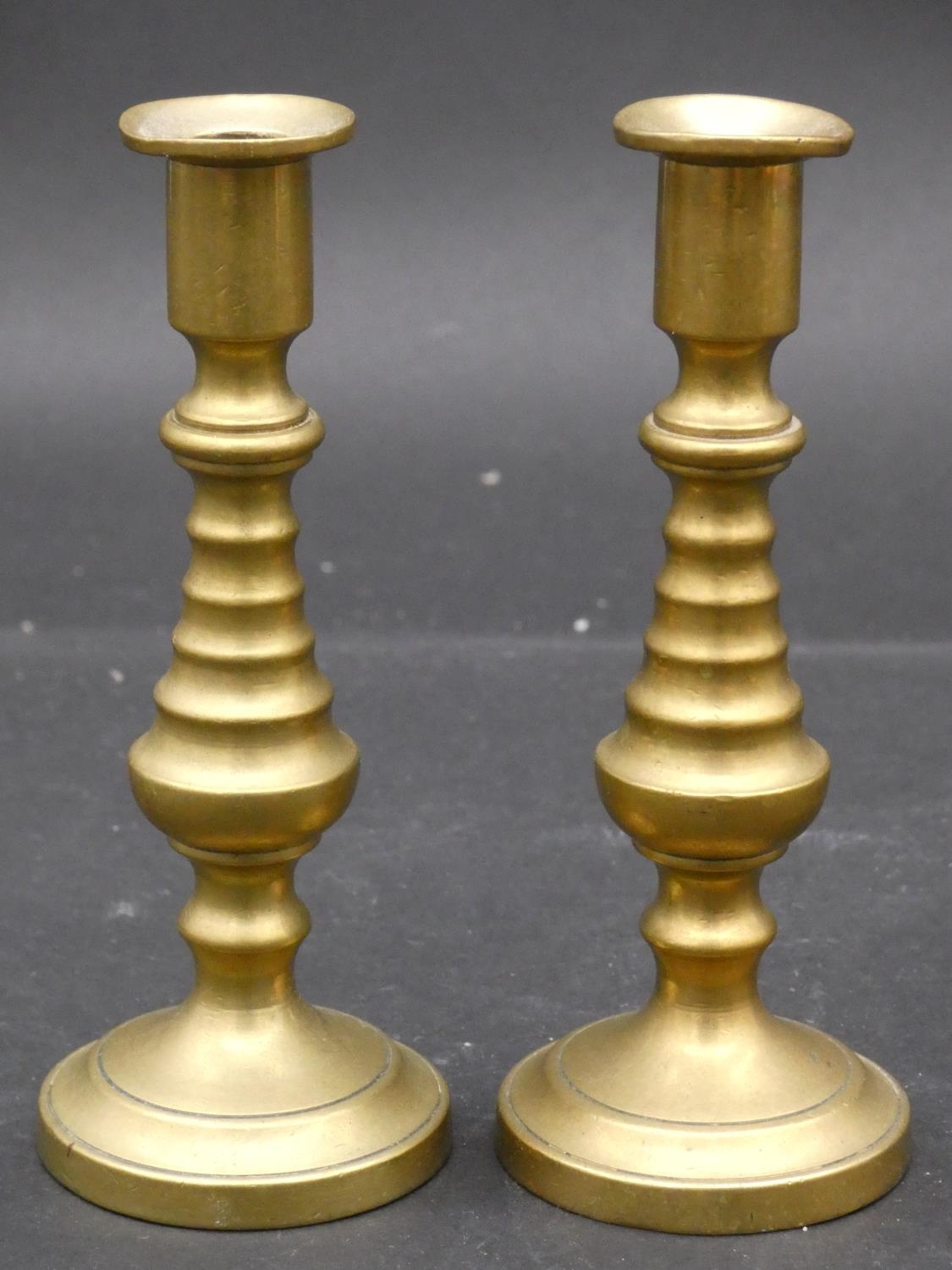 A pair of antique French spelter figures and a miscellaneous collection of brass items viz; a pair - Image 8 of 19