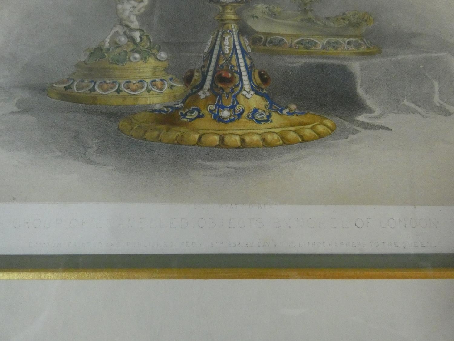 Three 19th century framed and glazed hand coloured plates of various pieces from Watherston & - Image 3 of 7