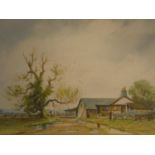 J Bradley Carter (British, 20th century) a framed and glazed watercolour, rural cottage, signed