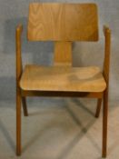 A C.1950 Robin Day Hillestak plywood armchair for Hille. H.75cm