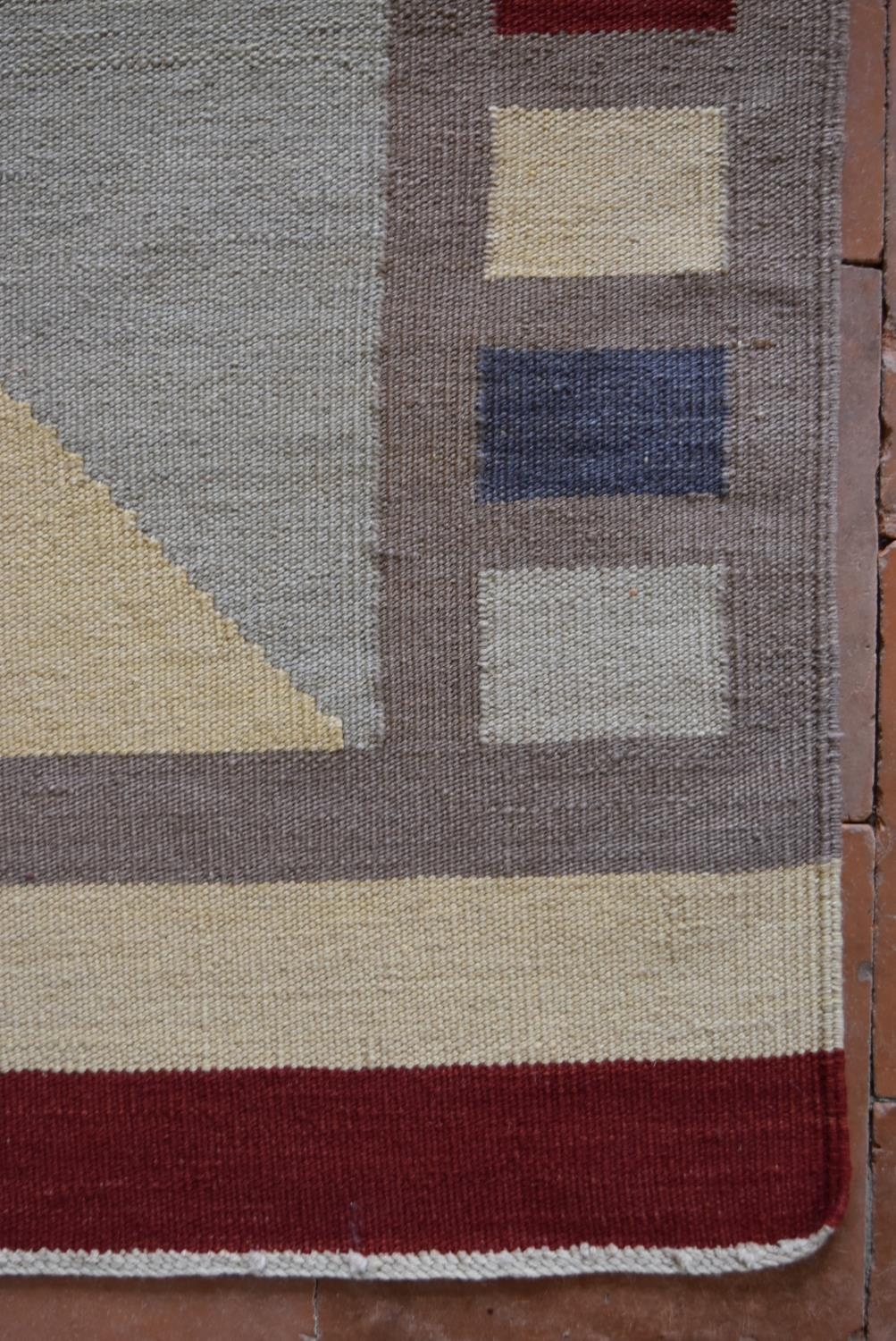 A Kilim with all over diamond design within a cube and banded border. L.239xW.179cm - Image 3 of 4
