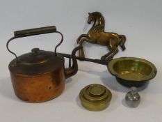 A miscellaneous collection of five items of 19th century and later kitchenalia to include; copper