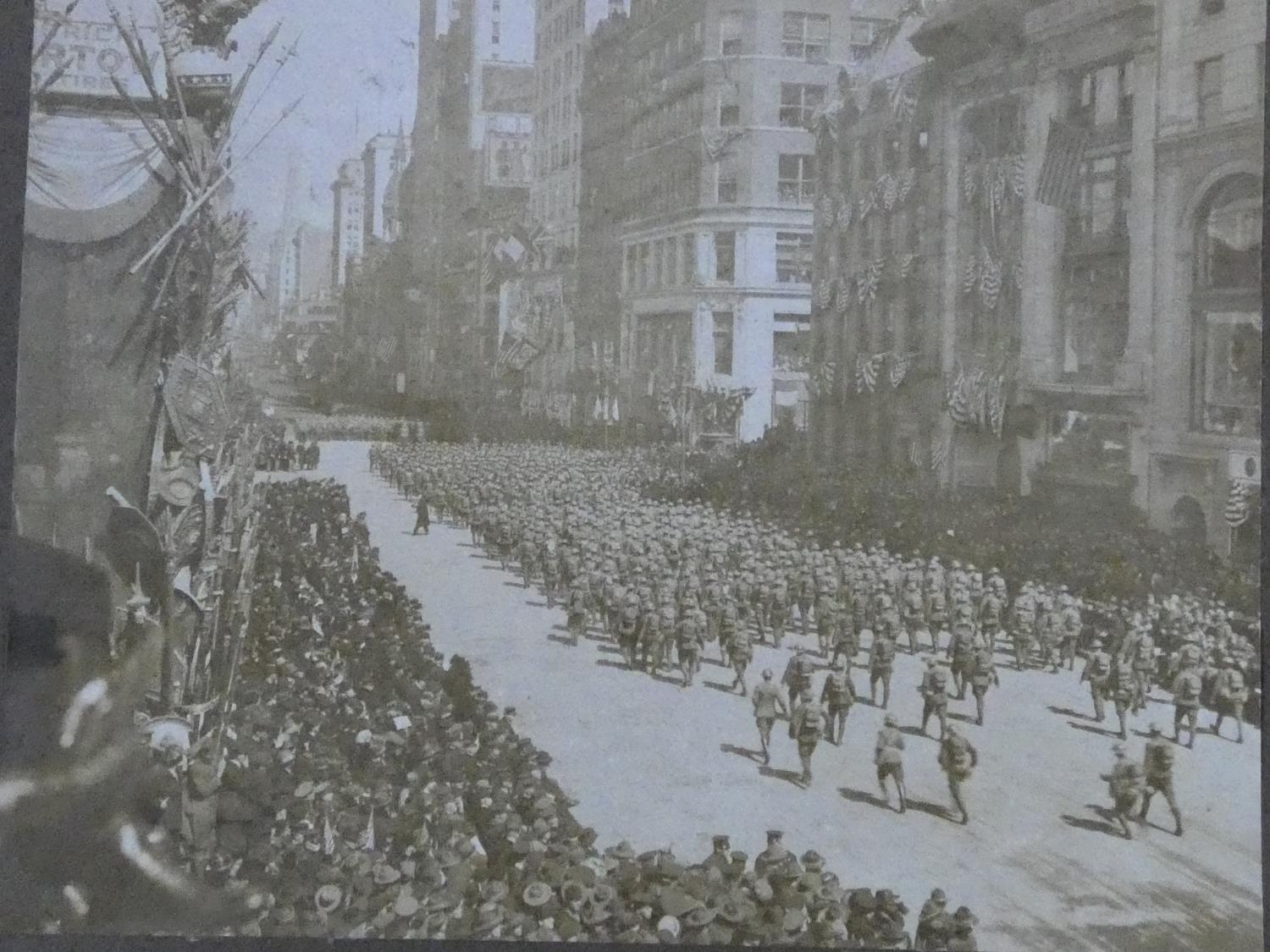 A collection of nine framed and glazed WW1 black and white photos. Depicting various wartime - Image 9 of 11