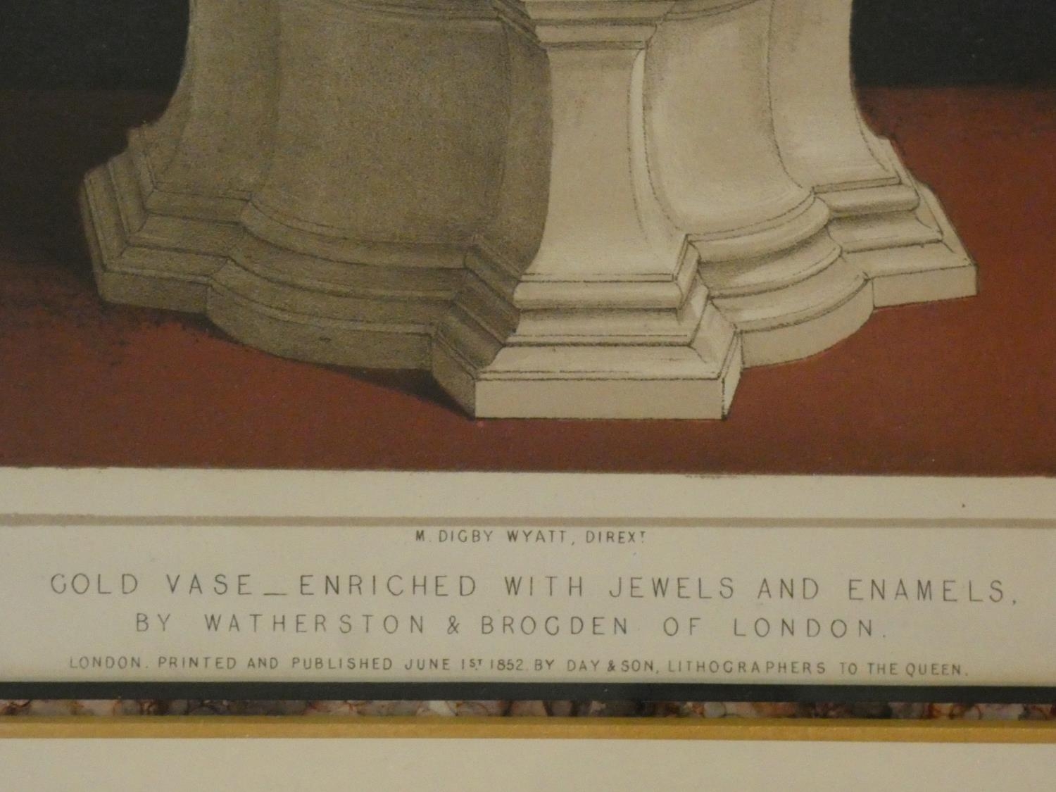 Three 19th century framed and glazed hand coloured plates of various pieces from Watherston & - Image 7 of 7