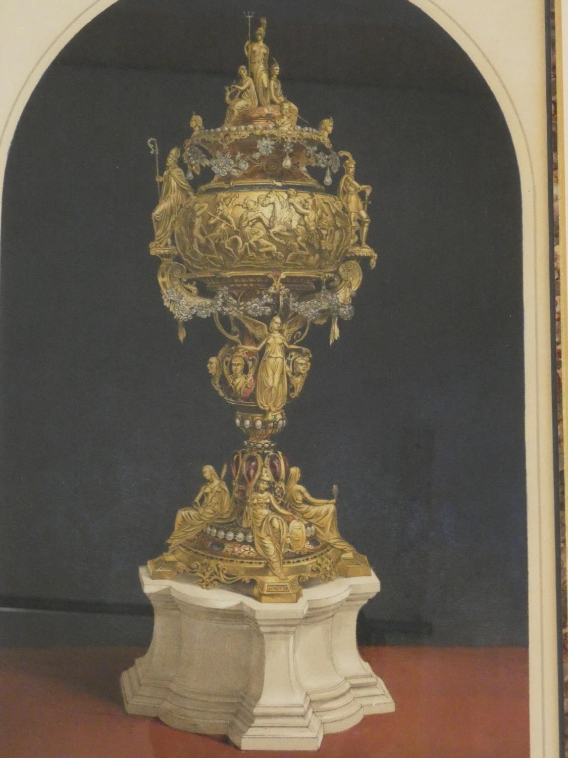 Three 19th century framed and glazed hand coloured plates of various pieces from Watherston & - Image 6 of 7