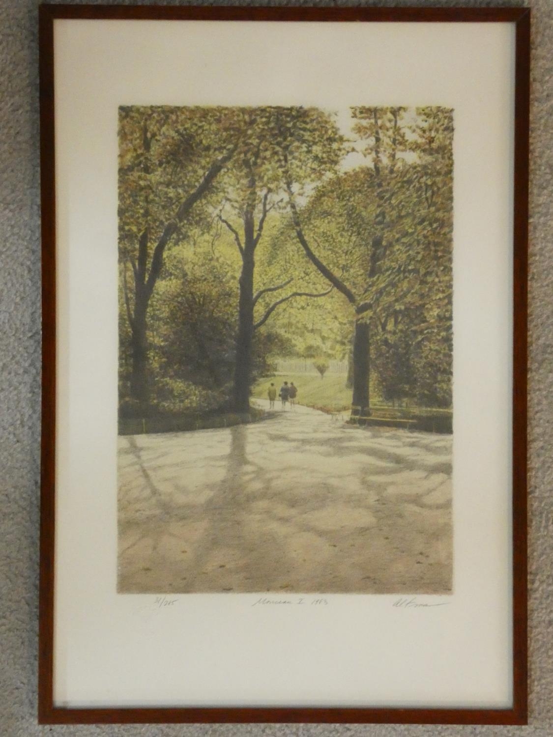 A framed and glazed coloured etching by American artist Robert Altman (1925 - 2006), titled and - Image 2 of 5