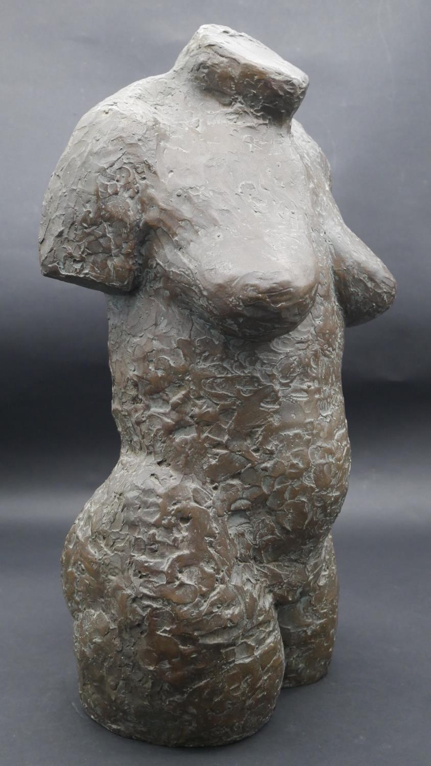 An imitation bronze fibreglass sculpture of a female torso. H.54cm - Image 2 of 4