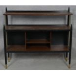A mid century vintage ebonised and teak G-Plan Librenza buffet table. H.96 W.105.5 D.31cm