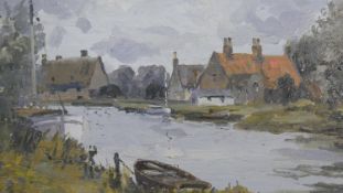 Campbell A. Mellon (1876-1955), an oil on board, Norfolk river scene inscribed; Grey Day at St