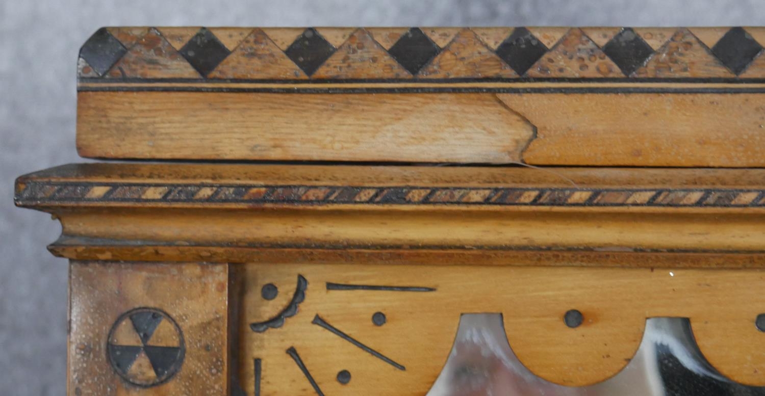 A late 19th century Aesthetic style walnut dressing table with incised carved decoration and ebony - Image 12 of 15