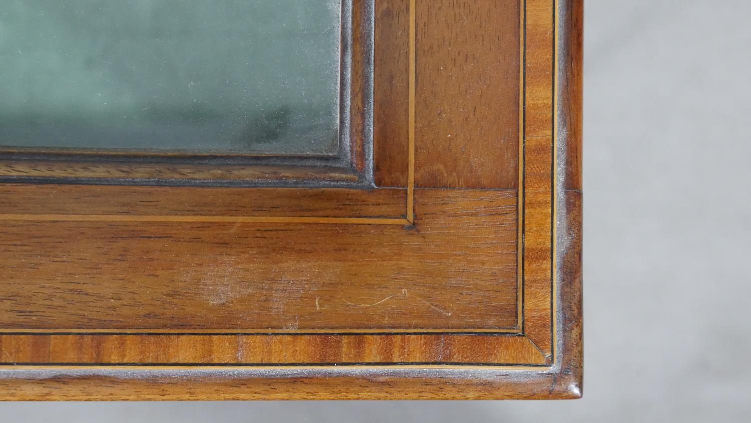 An Edwardian mahogany, satinwood crossbanded and ebony strung vitrine on square tapering supports - Image 6 of 7