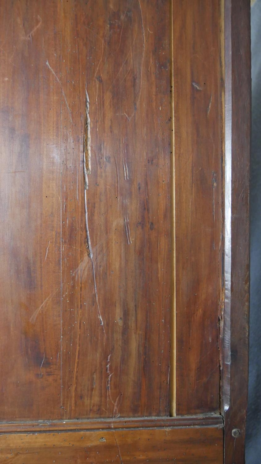 A 19th century carved chestnut French armoire. H.218 W.129 D.59cm (extensive woodworm damage and - Image 15 of 40