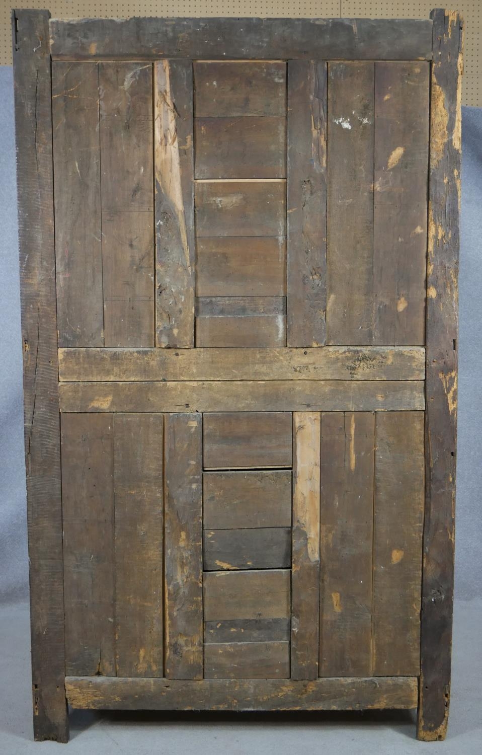A 19th century carved chestnut French armoire. H.218 W.129 D.59cm (extensive woodworm damage and - Image 21 of 40